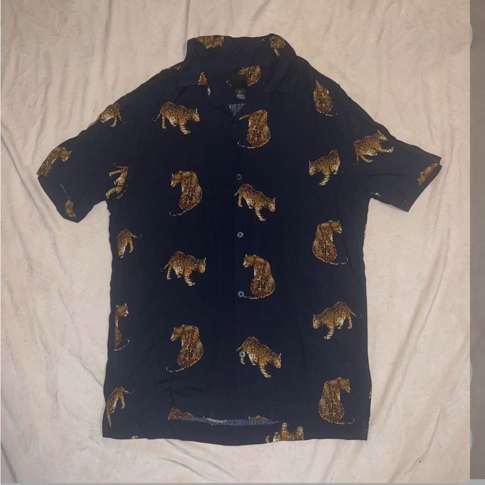 leopard print button up